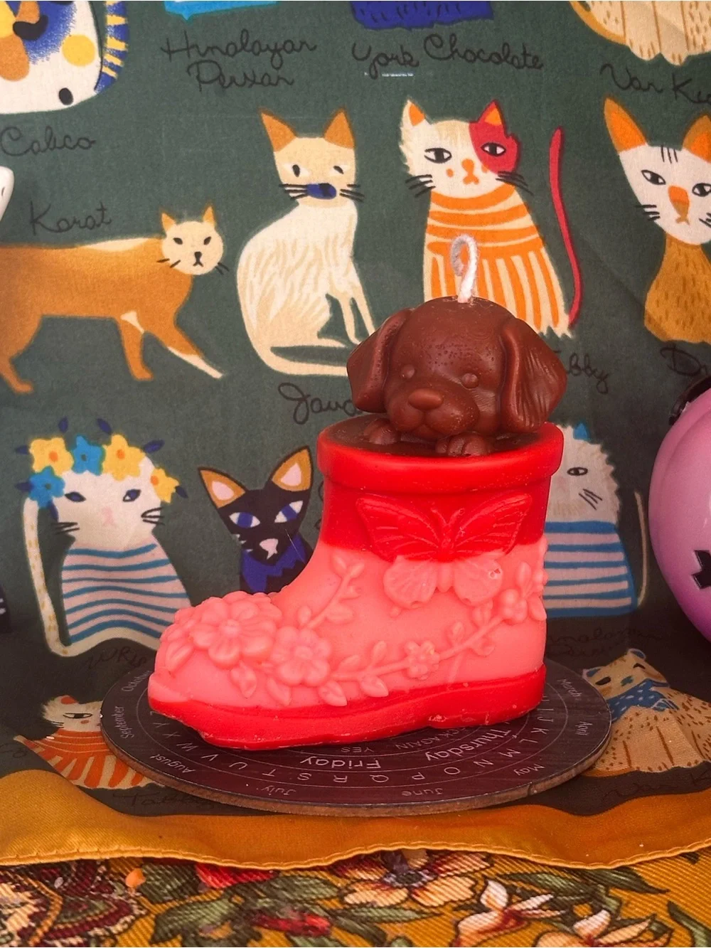 Puppy in a Boot Candle